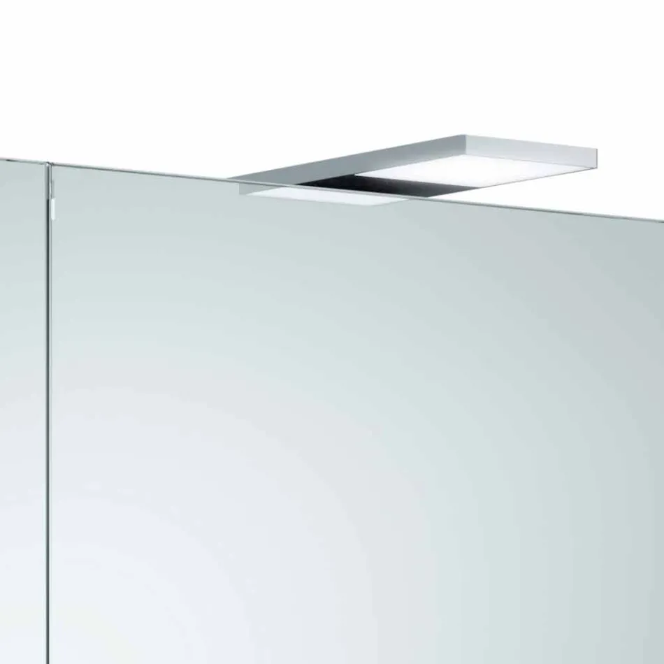 Nowoczesne lustro ścienne z 2 drzwiami i oświetleniem LED - zapadkowe Viadurini