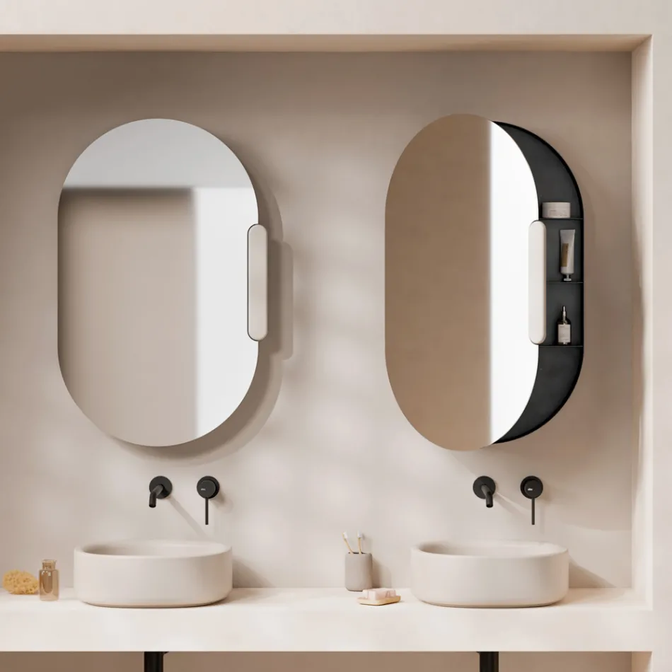 Ceramiczny pojemnik na lustro w różnych kolorach, wyprodukowany we Włoszech - dziewczynka Viadurini