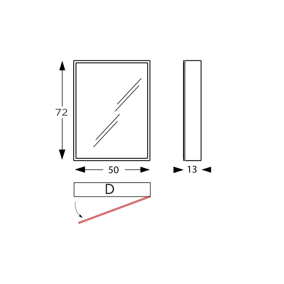 Drewniany pojemnik z lustrem z podwójnym lustrem i lampkami Made in Italy - Darwin Viadurini