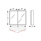 Drewniany pojemnik z lustrem z podwójnym lustrem i lampkami Made in Italy - Darwin Viadurini