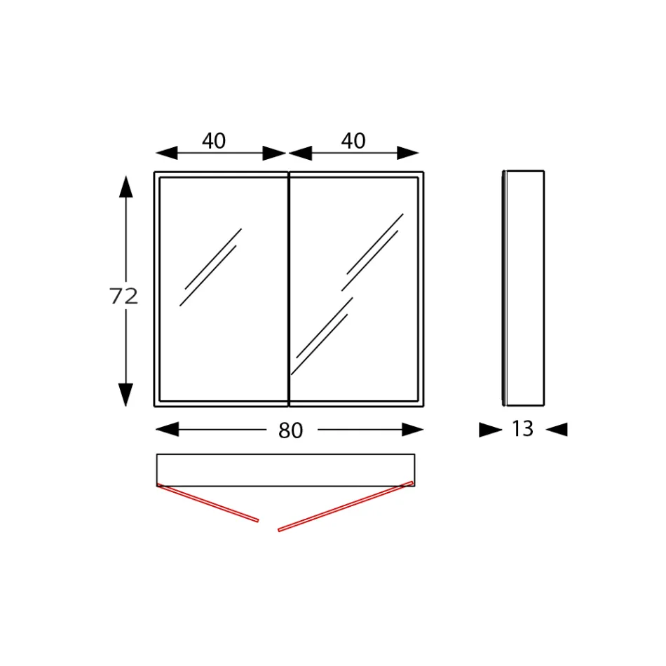 Drewniany pojemnik z lustrem z podwójnym lustrem i lampkami Made in Italy - Darwin Viadurini