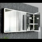 Drewniany pojemnik z lustrem z podwójnym lustrem i lampkami Made in Italy - Darwin Viadurini