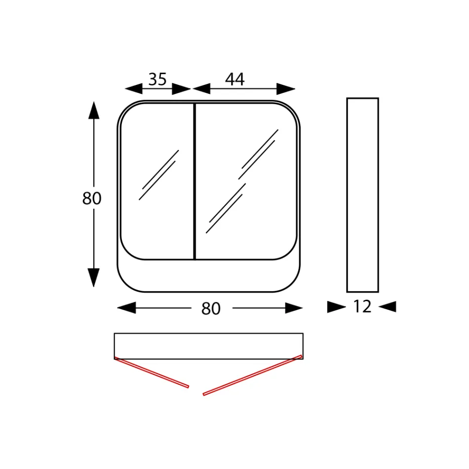 Metalowy pojemnik lustrzany z 2 podwójnymi lustrzanymi drzwiami Made in Italy - Galilei Viadurini