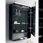 Metalowy pojemnik z lustrem z podwójnymi lustrzanymi drzwiami i oświetleniem Made in Italy - Jane Viadurini