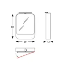 Metalowy pojemnik z lustrem z podwójnymi lustrzanymi drzwiami i oświetleniem Made in Italy - Jane Viadurini