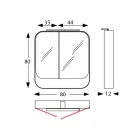 Metalowy pojemnik lustrzany z podwójnymi lustrzanymi drzwiami i oświetleniem Made in Italy - Galileo Viadurini