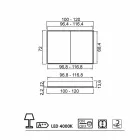 Nowoczesny design wpuszczone lustro LED z 2 drzwiami, Adele Viadurini
