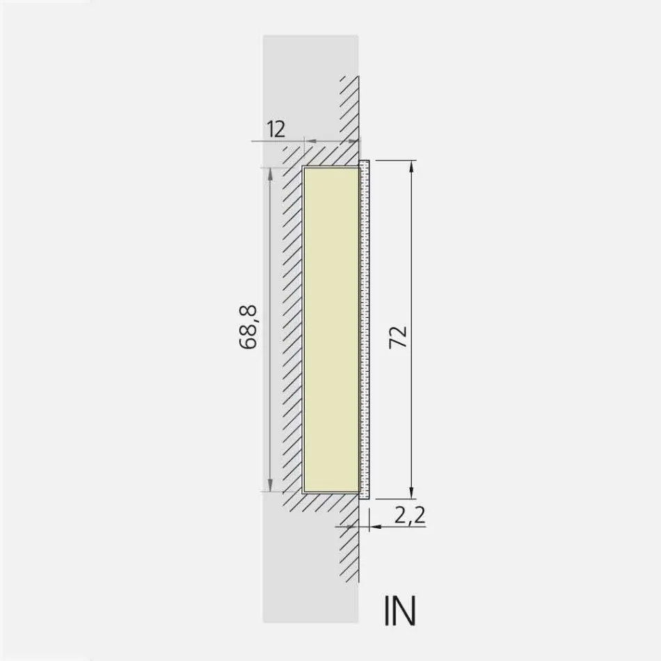 Nowoczesny design wpuszczone lustro LED z 2 drzwiami, Adele Viadurini