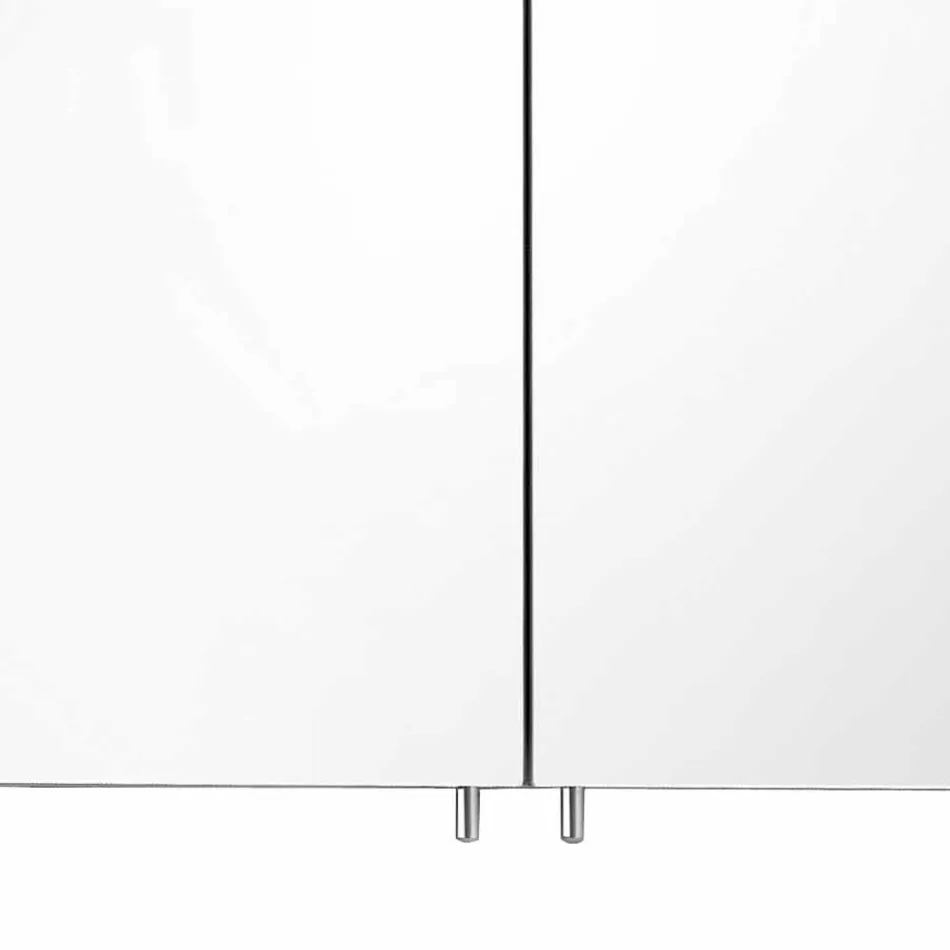 Nowoczesne lustro kontenerowe z 2 drzwiami z aluminium malowanego na srebrno - Alfio Viadurini