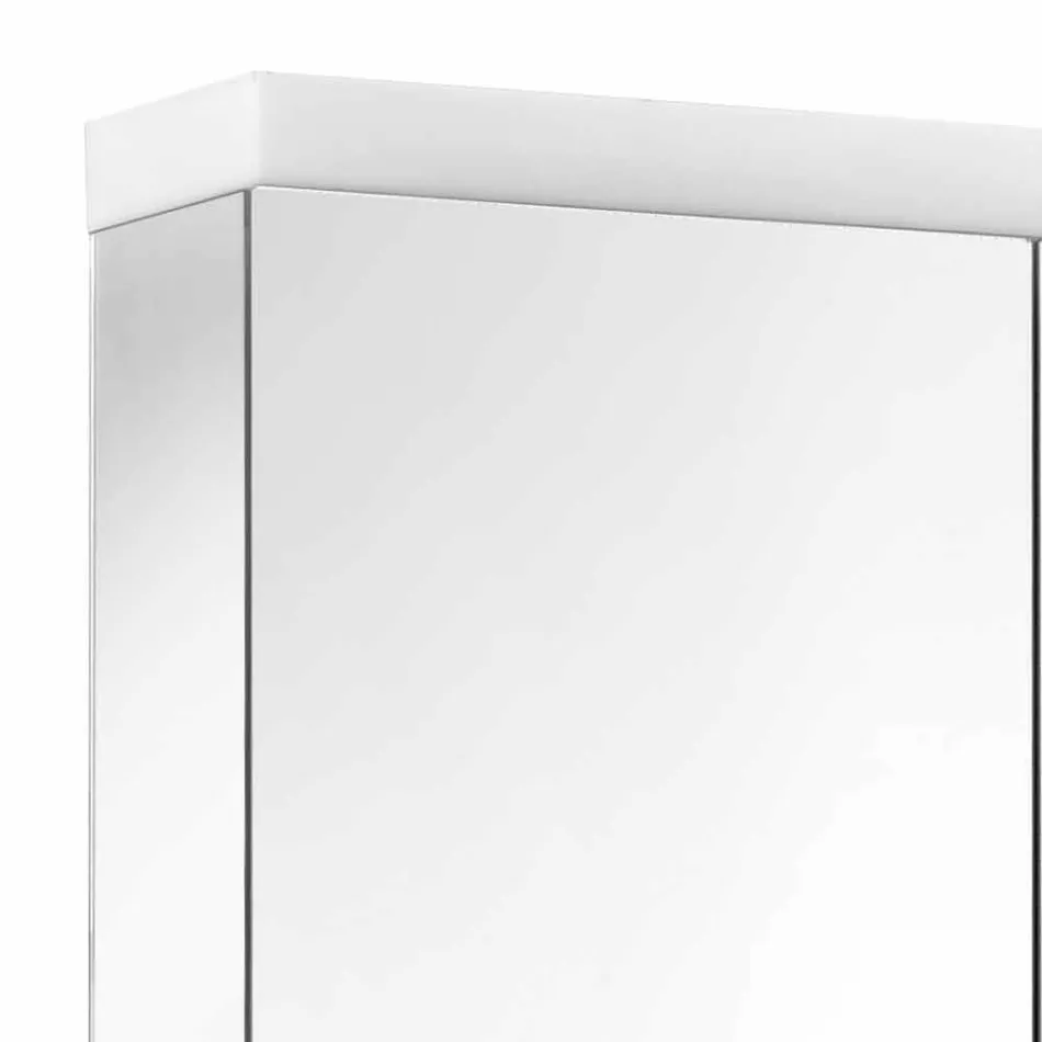 Nowoczesne lustro kontenerowe z 2 drzwiami z aluminium malowanego na srebrno - Alfio Viadurini