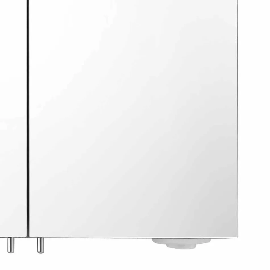 Nowoczesne lustro kontenerowe z 2 drzwiami z aluminium malowanego na srebrno - Alfio Viadurini