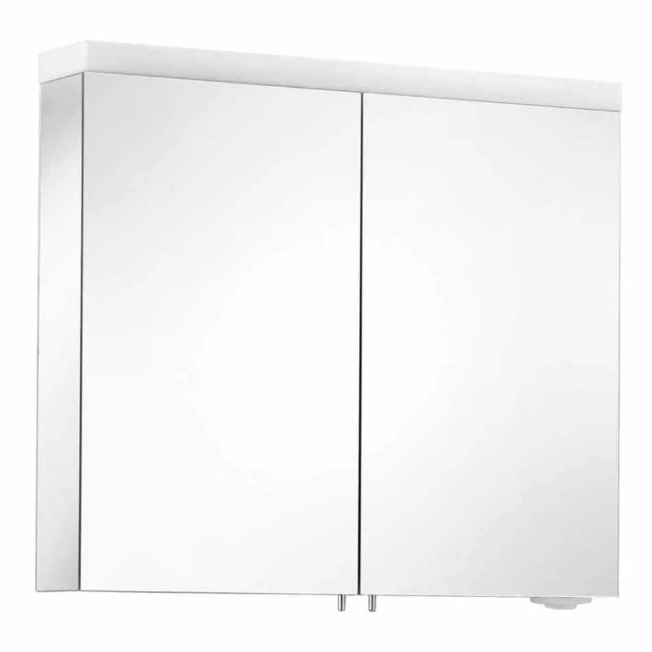 Nowoczesne lustro kontenerowe z 2 drzwiami z aluminium malowanego na srebrno - Alfio Viadurini