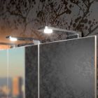 Nowoczesne lustro kontenerowe z 3 kryształowymi drzwiami i 3 lampkami LED - Maxi Viadurini