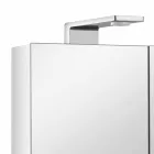 Nowoczesne lustro kontenerowe z 3 kryształowymi drzwiami i 3 lampkami LED - Maxi Viadurini