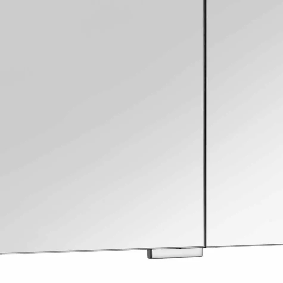 Nowoczesne lustro kontenerowe z 3 kryształowymi drzwiami i 3 lampkami LED - Maxi Viadurini