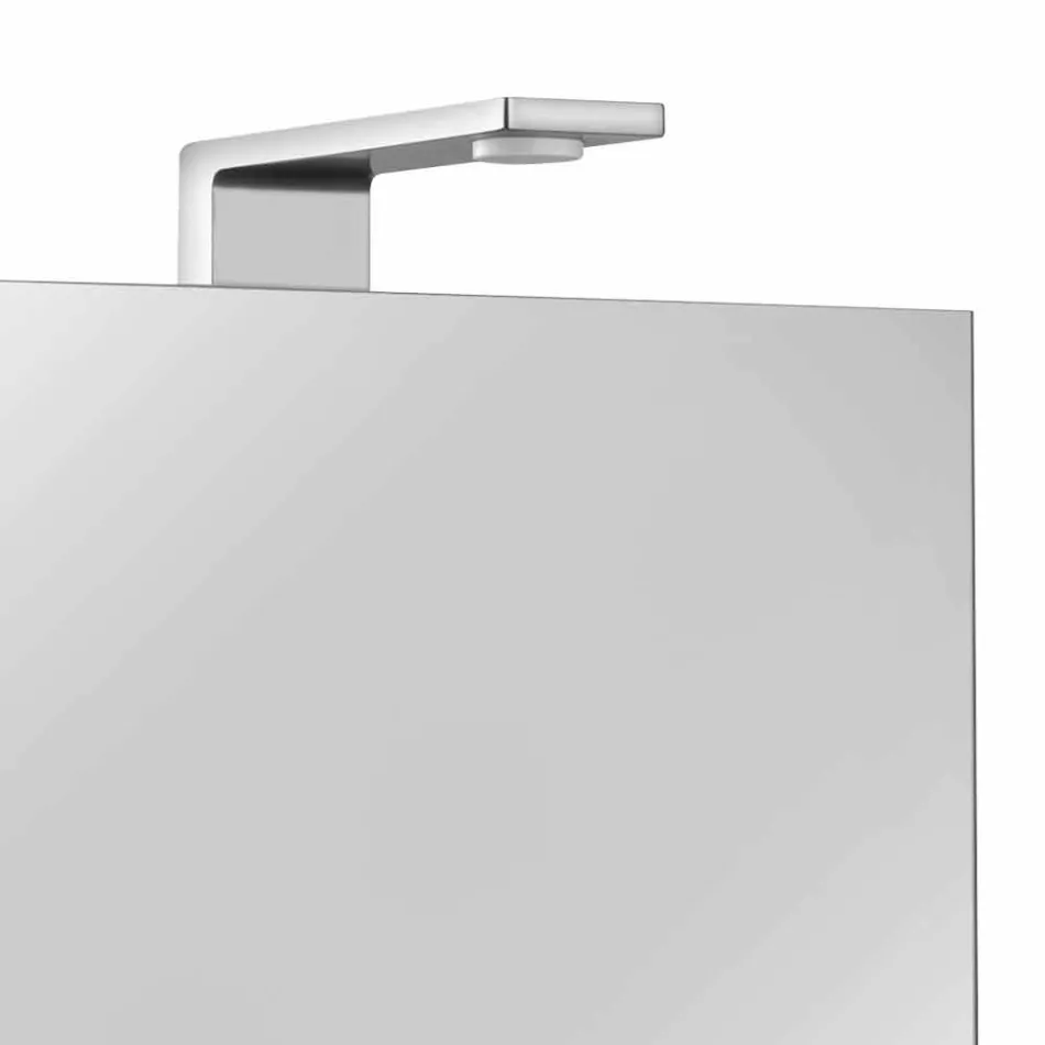 Nowoczesne lustro kontenerowe z 3 kryształowymi drzwiami i 3 lampkami LED - Maxi Viadurini