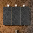 Nowoczesne lustro kontenerowe z 3 kryształowymi drzwiami i 3 lampkami LED - Maxi Viadurini