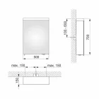 Nowoczesne lustro kontenerowe z drzwiami na zawiasach i oświetleniem LED - Alfio Viadurini