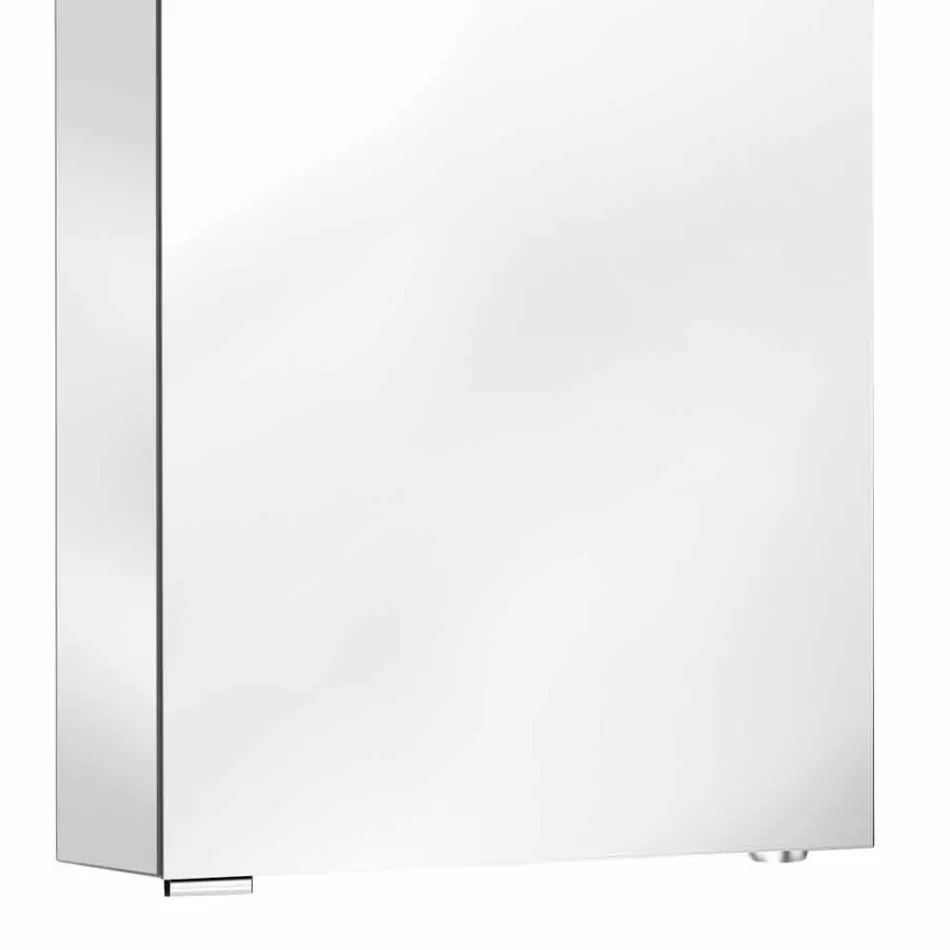 Nowoczesne lustro do przechowywania z kryształowymi półkami i oświetleniem LED - Bramo Viadurini