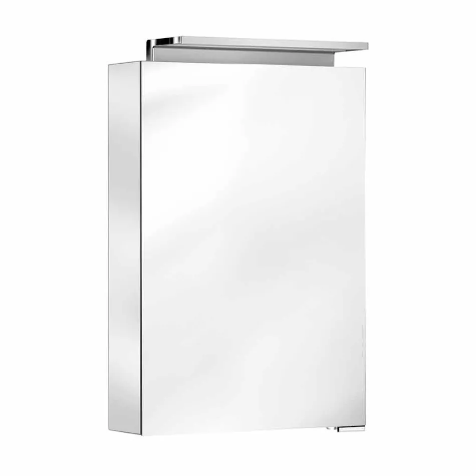 Nowoczesne lustro do przechowywania z kryształowymi półkami i oświetleniem LED - Bramo Viadurini