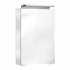 Nowoczesne lustro do przechowywania z kryształowymi półkami i oświetleniem LED - Bramo Viadurini