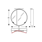 Okrągły metalowy pojemnik lustrzany z podwójnym lustrem Made in Italy - Charles Viadurini