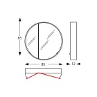 Okrągły metalowy pojemnik lustrzany z podwójnym lustrem Made in Italy - Charles Viadurini