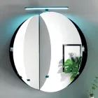 Okrągły metalowy pojemnik lustrzany z podwójnym lustrem Made in Italy - Charles Viadurini