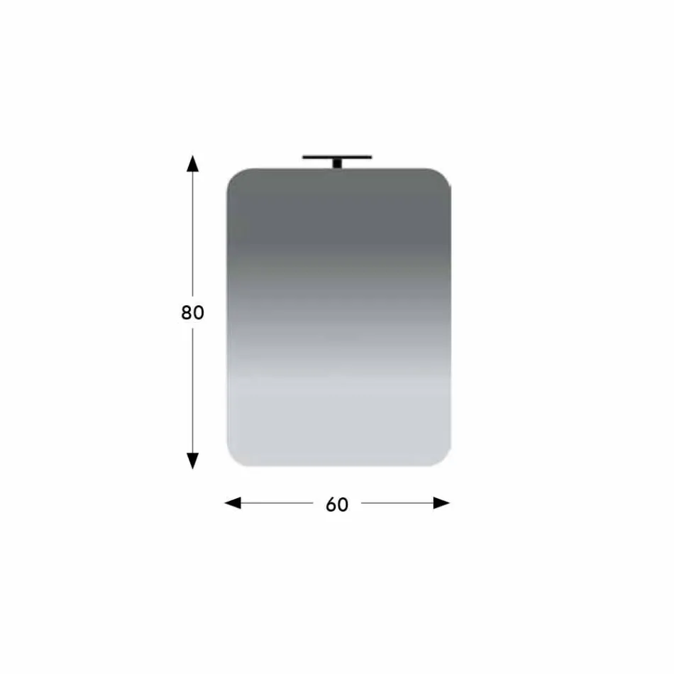 Ścienne lustro łazienkowe z nowoczesną lampą LED Made in Italy - Guido Viadurini