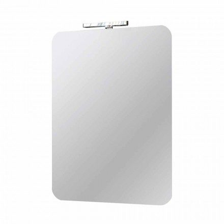 Ścienne lustro łazienkowe z nowoczesną lampą LED Made in Italy - Guido Viadurini