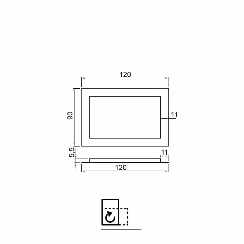 Nowoczesne lustro łazienkowe z dekoracją szklanych ramek i oświetleniem LED Tara Viadurini