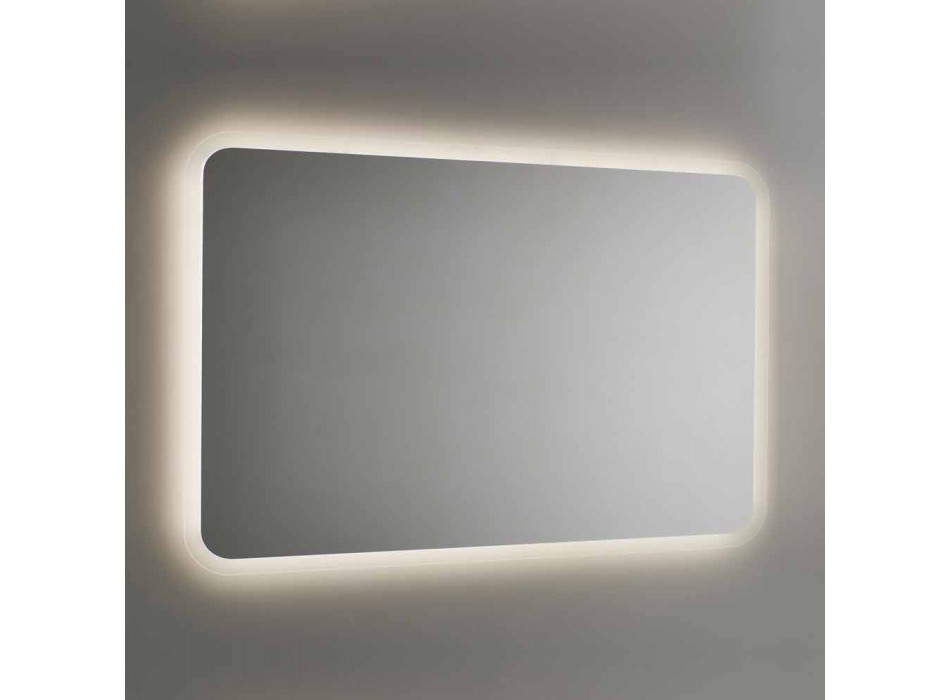 Zaokrąglone lustro łazienkowe z podświetleniem LED Made in Italy - Pato Viadurini