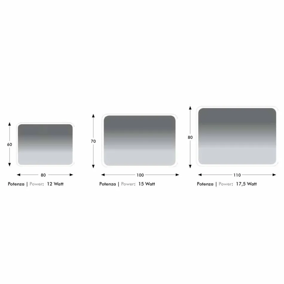 Zaokrąglone lustro łazienkowe z podświetleniem LED Made in Italy - Pato Viadurini