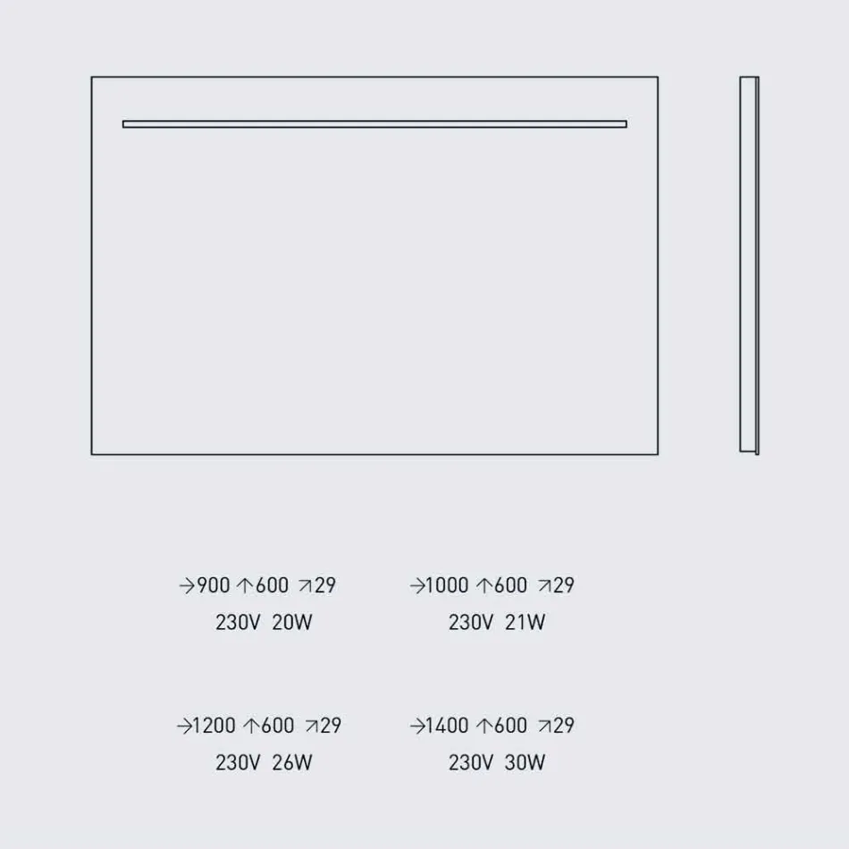 Nowoczesne lustro ścienne ze światłem LED i stalową ramą Made in Italy - Yutta Viadurini