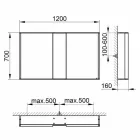 Nowoczesne lustro ścienne z 3 drzwiami z aluminium malowanego na srebrno - Demon Viadurini