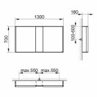 Nowoczesne lustro ścienne z 3 drzwiami z aluminium malowanego na srebrno - Demon Viadurini