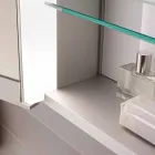 Nowoczesne lustro ścienne z 3 drzwiami z aluminium malowanego na srebrno - Demon Viadurini