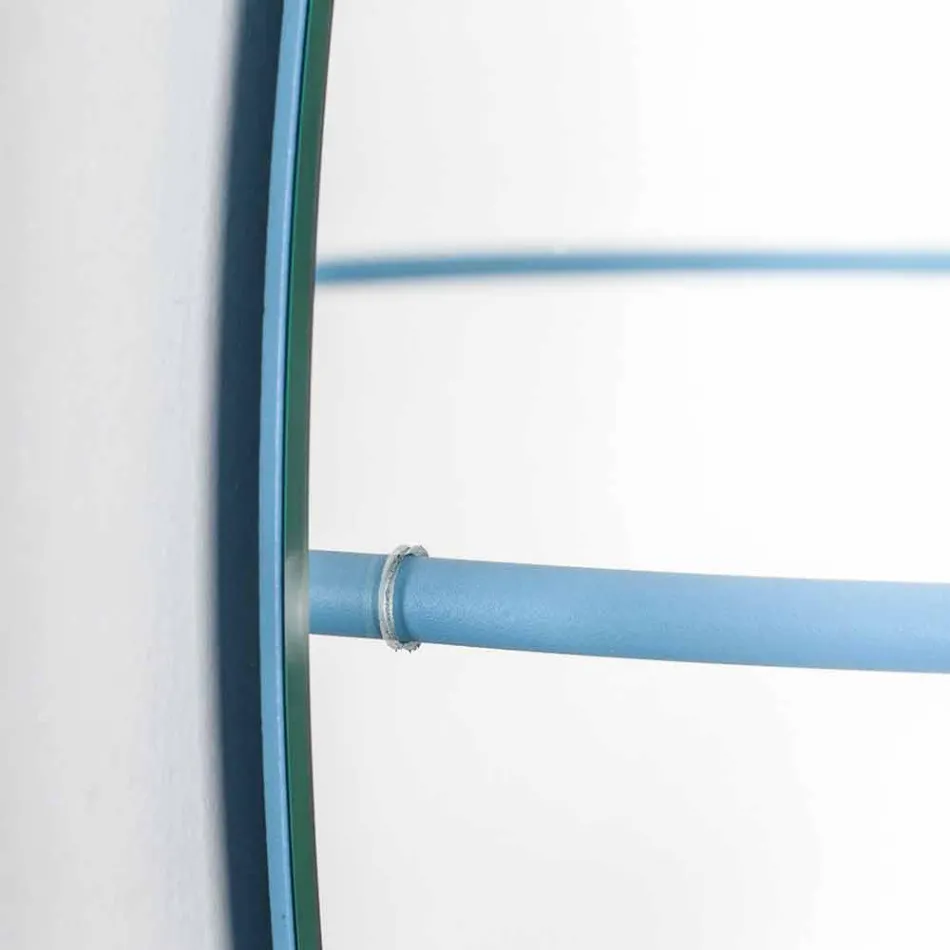 Lustro ścienne z nowoczesnym stalowym wieszakiem na ubrania Made in Italy - Chioccia Viadurini