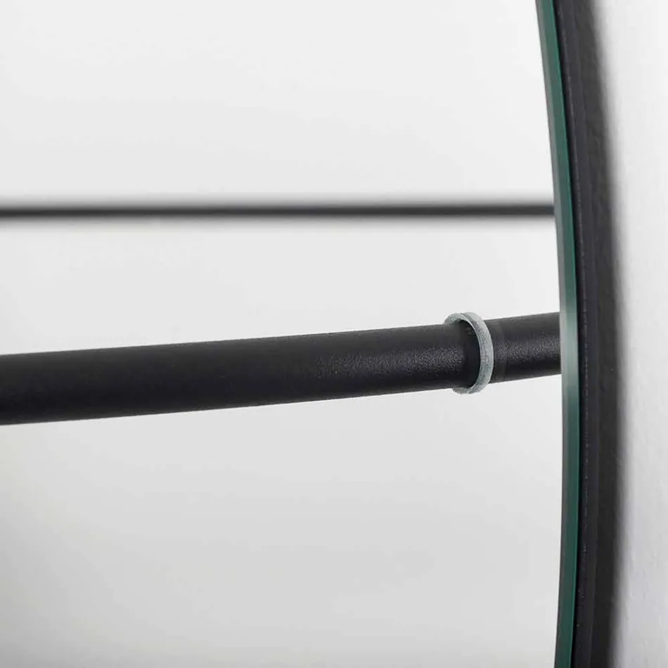 Lustro ścienne z nowoczesnym stalowym wieszakiem na ubrania Made in Italy - Chioccia Viadurini