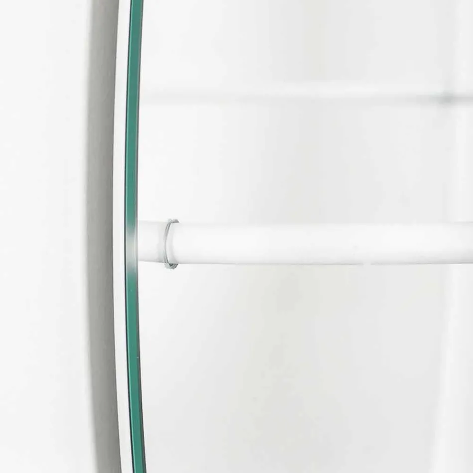 Lustro ścienne z nowoczesnym stalowym wieszakiem na ubrania Made in Italy - Chioccia Viadurini