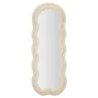 Lustro ścienne z ramą MDF pokrytą aksamitem - białe Viadurini