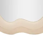 Lustro ścienne z ramą MDF pokrytą aksamitem - białe Viadurini