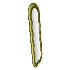 Lustro ścienne z ramą MDF pokrytą aksamitem - białe Viadurini