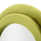 Lustro ścienne z ramą MDF pokrytą aksamitem - białe Viadurini