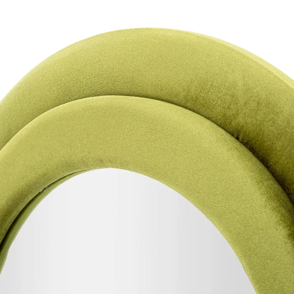 Lustro ścienne z ramą MDF pokrytą aksamitem - białe Viadurini