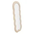 Lustro ścienne z ramą MDF pokrytą aksamitem - białe Viadurini