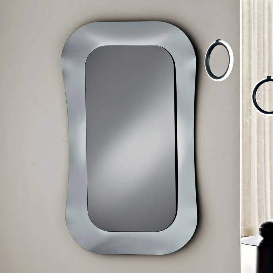 Lustro ścienne z ramą ze szkła topionego Made in Italy - Adored Viadurini