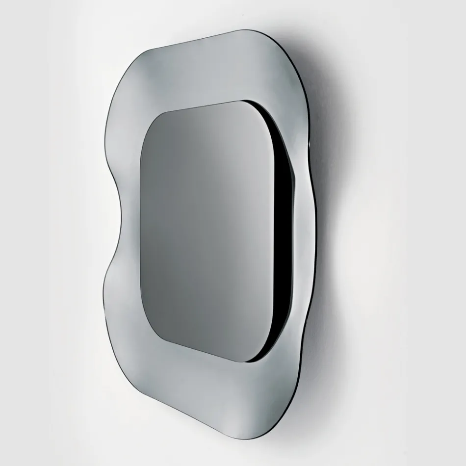 Lustro ścienne z ramą ze szkła topionego Made in Italy - Adored Viadurini