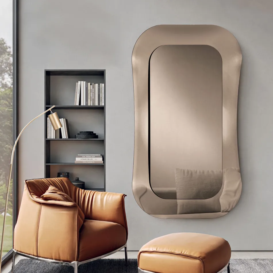 Lustro ścienne z ramą ze szkła topionego Made in Italy - Adored Viadurini