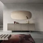 Lustro ścienne Arabella z grawerunkami, wyprodukowane we Włoszech Viadurini